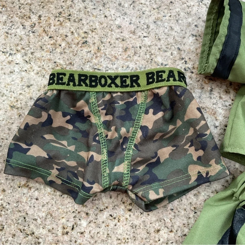 Build-A-Bear Workshop Army Officer Uniform Military Bear 17” and boxer